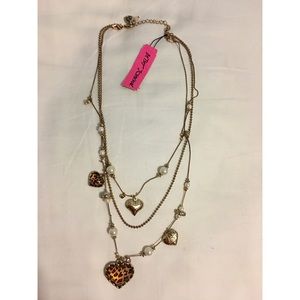 BRAND NEW Betsy Johnson Layered Heart Necklace